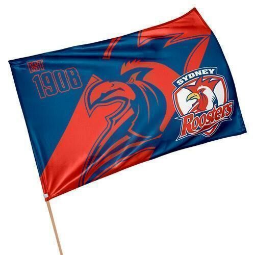 Sydney Roosters NRL Supporter Flag on Stick Team Logo