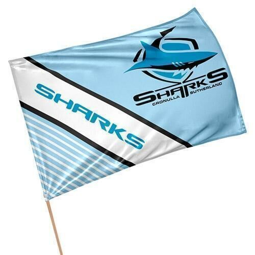 Cronulla Sharks  NRL Supporter Flag on Stick Team Logo