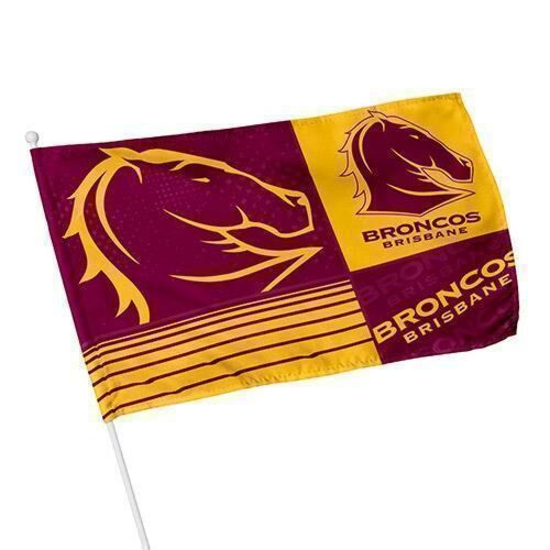 Brisbane Broncos NRL Team Logo Kids Small Flag