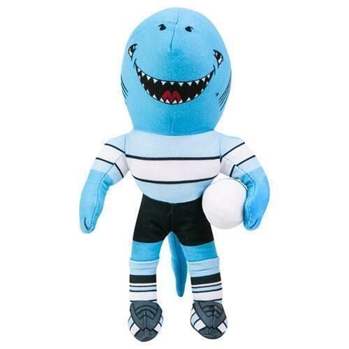 Cronulla Sharks NRL Team Mascot Plush Toy Character With Football 27cm