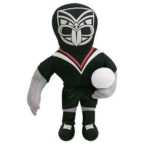 New Zealand Warriors NRL Team Mascot Plush Toy Character With Football 27cm