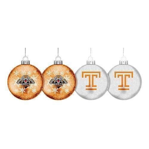 Wests Tigers NRL Set of 4 Christmas Tree Glitter Baubles