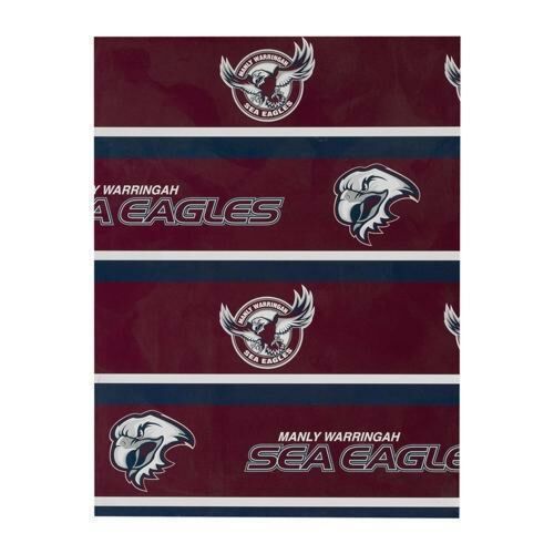 Manly Sea Eagles NRL Team Logo Gift Birthday Present Wrapping Paper Sheet
