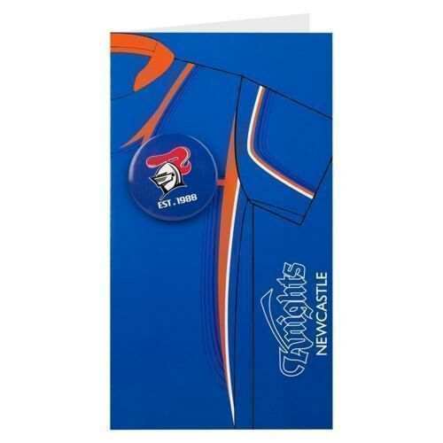 Newcastle Knights NRL Blank Birthday Gift Card With Badge & Envelope 