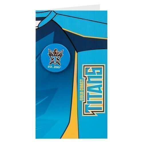 Gold Coast Titans NRL Blank Birthday Gift Card With Badge & Envelope 