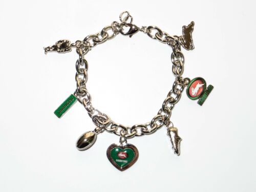 South Sydney Rabbitohs NRL Team Charm Bracelet With Charms Chain Jewellery