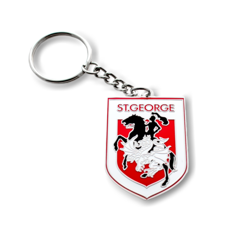 St George Dragons NRL Metal Team Heritage Logo Key Ring Keyring Chain 