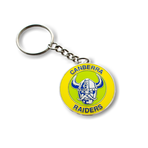 Canberra Raiders NRL Metal Team Heritage Logo Key Ring Keyring Chain 