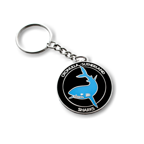 Cronulla Sharks NRL Metal Team Heritage Logo Key Ring Keyring Chain 