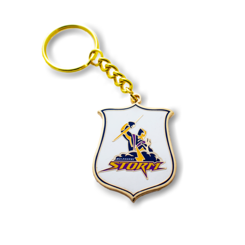 Melbourne Storm NRL Metal Team Heritage Logo Key Ring Keyring Chain 
