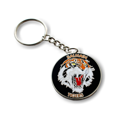 Balmain Tigers NRL Metal Team Heritage Logo Key Ring Keyring Chain 