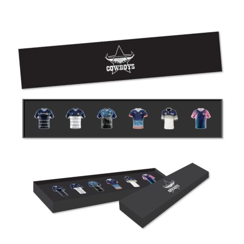North Queensland Cowboys NRL Team Set Of 6 Jersey Pin Collection In Presentation Box