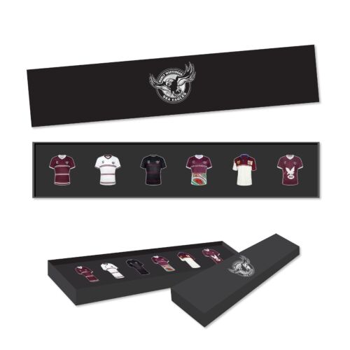 Manly Sea Eagles NRL Team Set Of 6 Jersey Pin Collection In Presentation Box