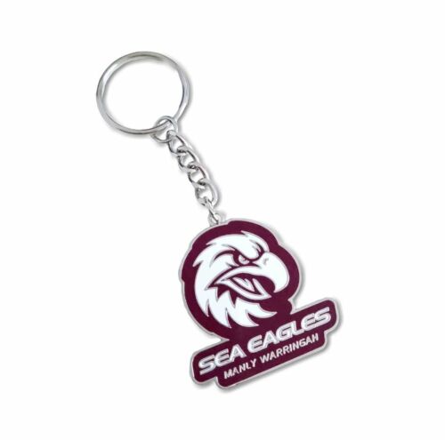 Manly Sea Eagles NRL Metal Team Logo Key Ring Keyring Chain 