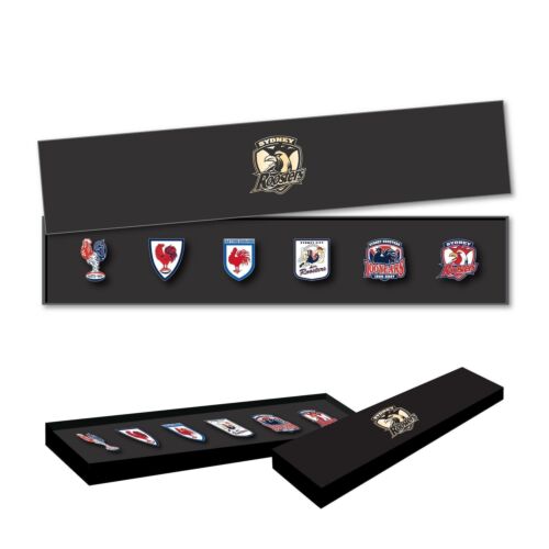 Sydney Roosters NRL Team Set Of 6 Pin Collection Set In Presentation Box
