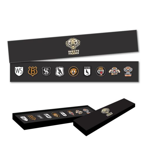Wests Tigers Balmain Magpies NRL Team Set Of 9 Pin Collection Set In Presentation Box 