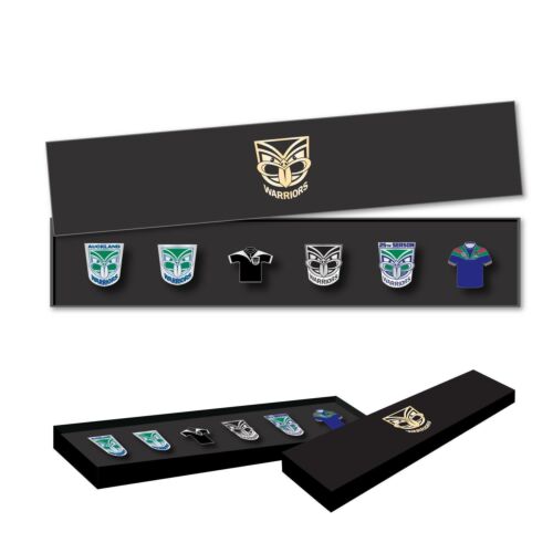 New Zealand Warriors NRL Team Set Of 6 Pin Collection Set In Presentation Box