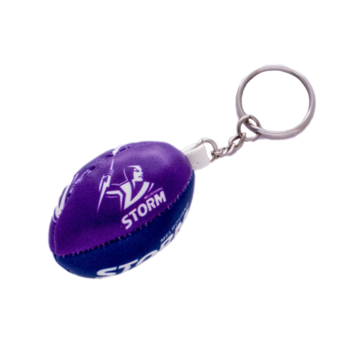 Melbourne Storm NRL Team Logo Name Soft Football Ball Key Ring Keyring Keys