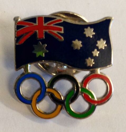 Australian Aussie Flag Olympic Games Rings Olympics Pin Badge
