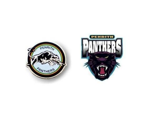 Set of 2 Penrith Panthers NRL Team Heritage Logo Collectable Lapel Hat Tie Pin Badge + Old Team Logo Pin Badge