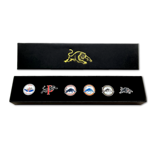 Penrith Panthers NRL Team Set Of 6 Pin Collection Set In Presentation Box 