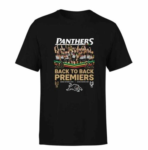 Penrith Panthers 2022 NRL Premiers Back To Back Team Image Tidwell Men's Adult Tee Shirt T-Shirt