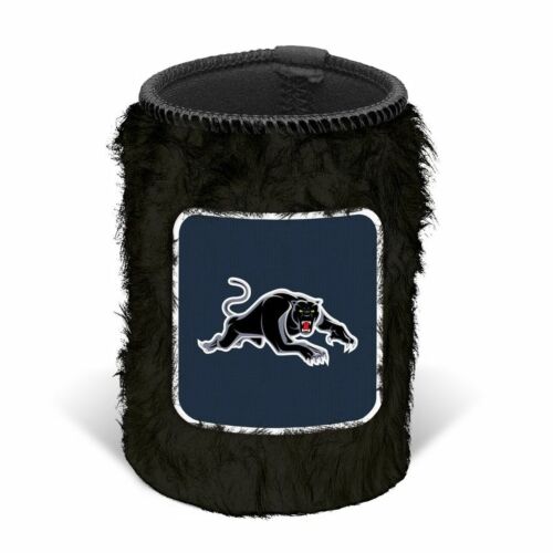 Penrith Panthers NRL Team Logo Fluffy Furry Can Cooler Drink Stubby Holder