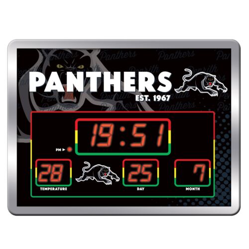 Penrith Panthers NRL Team LED Scoreboard Clock Digital Time Date Temperature