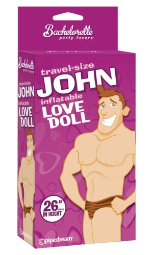 John Inflatable Love Doll 26in Travel Size Man Novelty Adults Only - Bachelorette Party Hens Night