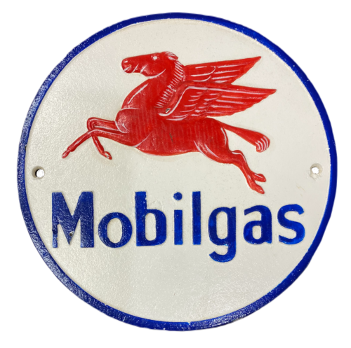Mobilgas Pegasus Mobil Petrol 24cm Cast Iron Plaque Decorative Sign