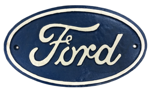 Ford Blue Oval Logo 27.5cm Cast Iron Plaque Decorative Sign
