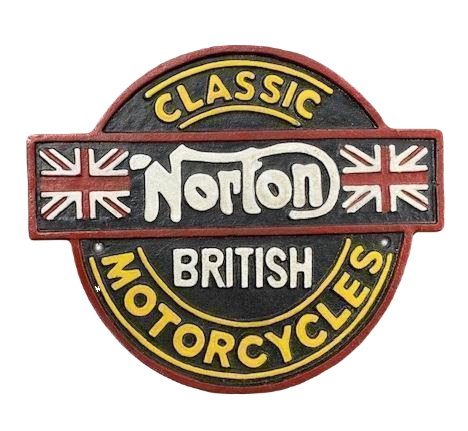 Norton Classic British Motorcycles Logo 28cm Cast Iron Plaque Decorative Sign
