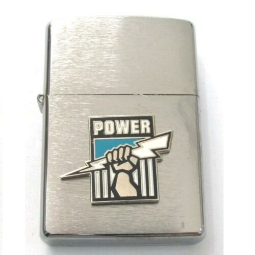 Port Adelaide Power AFL Team Logo Silver Brushed Finish Zippo Lighter Smoking 
