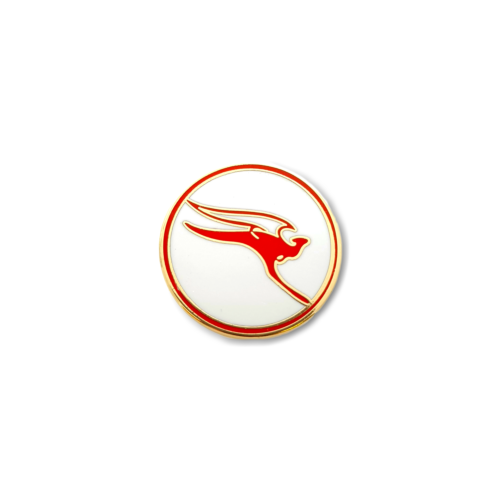 Qantas Australia Retro Round Logo Pin Badge Aviation Airline Lapel Pin Kangaroo 
