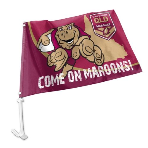 QLD Maroons State of Origin NRL Team Logo 49cm x 30cm Car Flag