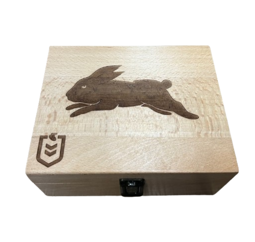 South Sydney Rabbitohs NRL Team Whisky Whiskey Stone Set With Tongs In Gift Box