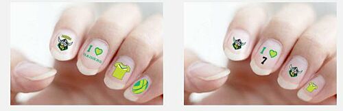 Canberra Raiders NRL Team Logo Colour Finger Toe Nail Art Decal Stickers Gel or Polish
