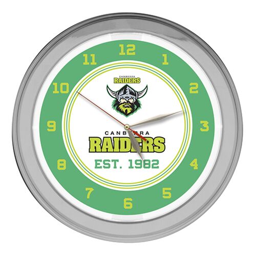 Canberra Raiders NRL Team Neon Wall Clock Analogue Time 