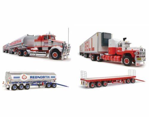 Highway Replicas Rednorth Tanker & Bell Freight Road Train Collection 1:64 Scale Die Cast Model Truck Each With Additional Trailer