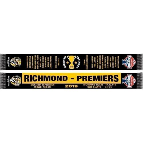 Richmond Tigers 2019 AFL Premiers Football Scarf Commemorative Collectors Item 