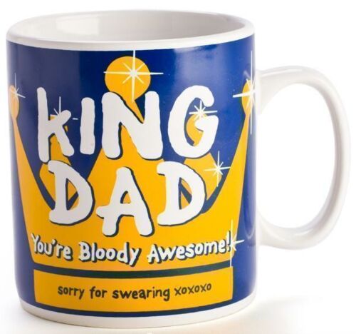King Dad You're Bloody Awesome Sorry For Swearing Giant 900ml Coffee Tea Mug Cup In Gift Box 