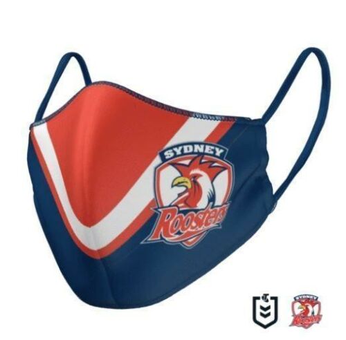 Sydney Roosters NRL Adults Size Triple Layer Reversible Face Mask With Nose Wire