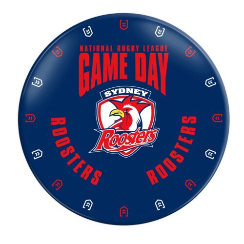 Sydney Roosters NRL Team Logo Plastic Melamine Game Day 20cm Snack Plate 