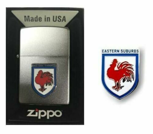 Set 2 Sydney Roosters NRL Heritage Logo Refillable Zippo + Heritage Logo Pin