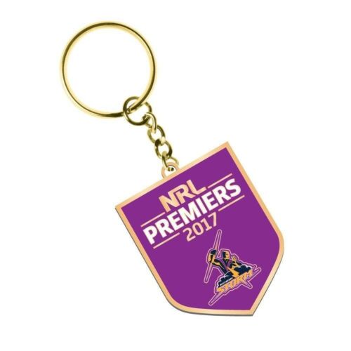 Melbourne Storm NRL 2017 Premiers Logo Metal Keyring Key Ring 