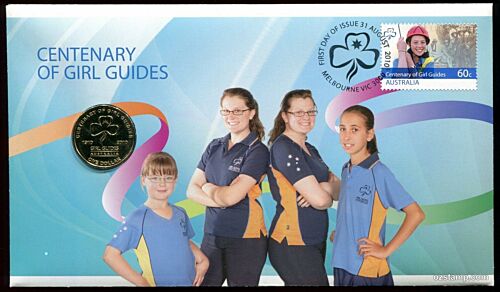 2010 Centenary Of Girl Guides $1 Gold Coin & Stamp Cover PNC
