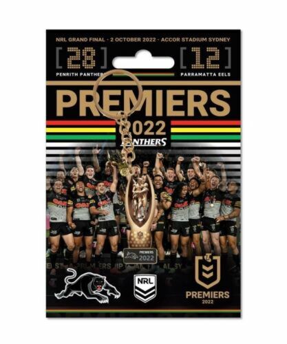 Penrith Panthers 2022 NRL Premiers Back To Back Trophy Keyring Key Chain