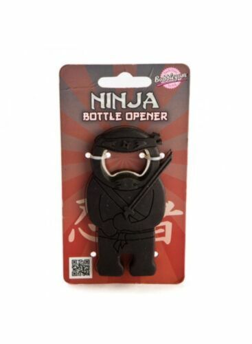 Black Rubber Ninja Samurai Bottle Opener Novelty Gift 