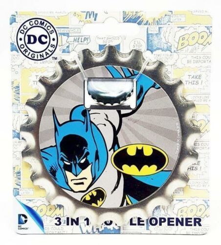 Batman 3 In 1 Tough Steel Bottle Opener Magnetic Fridge Magnet Cork Backed Coaster Superhero DC Comics 