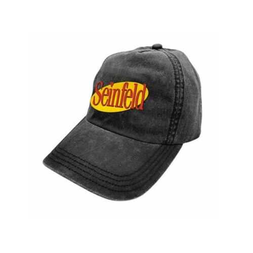Seinfeld Washed Black Adjustable Snap Back Cap Hat 